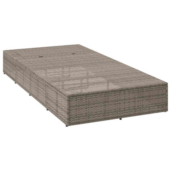 vidaXL Sunbed with Floating Cushion Grey Poly Rattan
