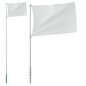 vidaXL Telescopic Flagpole Silver 5.5 m Aluminium