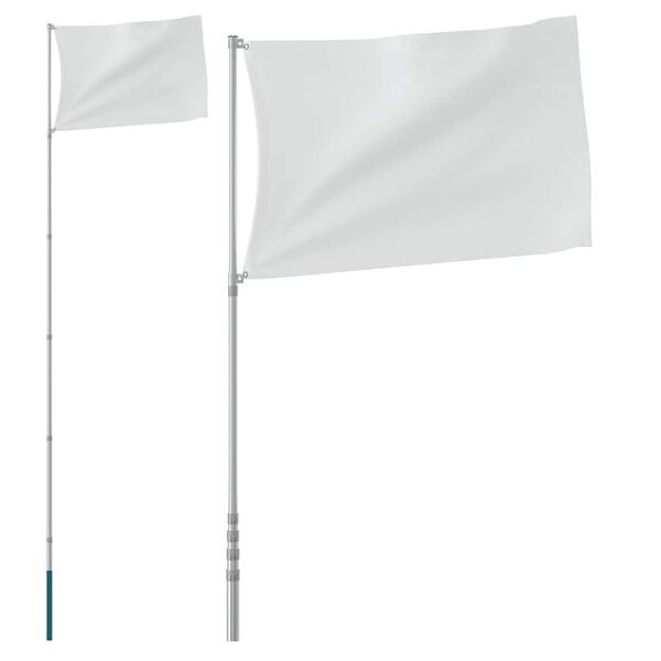 vidaXL Telescopic Flagpole Silver 5.5 m Aluminium