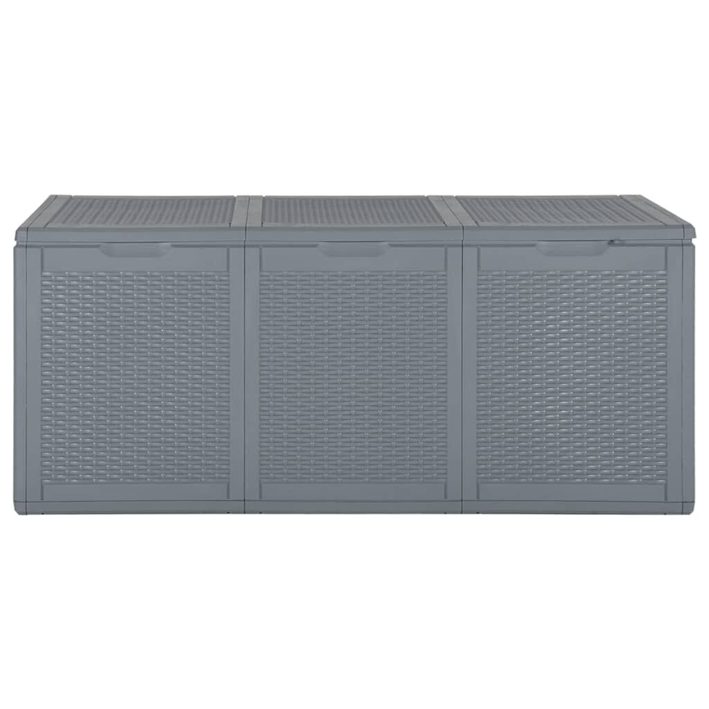 vidaXL Garden Storage Box Grey PP Rattan 270 L