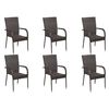 vidaXL 7 Piece Garden Dining Set Brown
