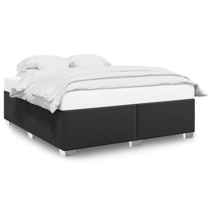 vidaXL Bed Frame without Mattress Black King Faux Leather