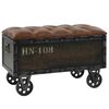 vidaXL Storage Bench with Castors 80.5 cm Solid Wood Fir