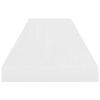 vidaXL Floating Wall Shelves 2 pcs High Gloss White 90x23.5x3.8 cm MDF