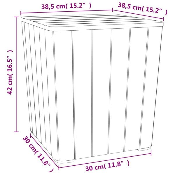 vidaXL Garden Table with Removable Lid Black Polypropylene