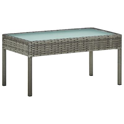 vidaXL 4 Piece Garden Lounge Set with Cushions Poly Rattan Grey