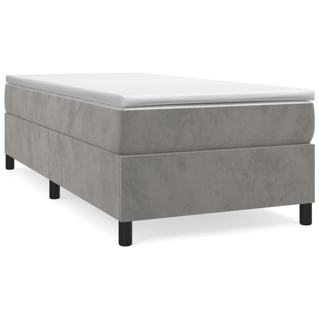 vidaXL Bed Frame without Mattress Light Grey Twin Velvet (US Only)