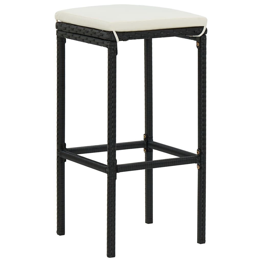 vidaXL 3 Piece Bar Set Poly Rattan Black