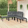 vidaXL 5 Piece Garden Lounge Set Black and Grey Poly Rattan