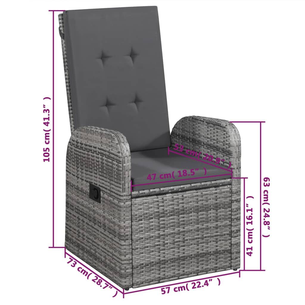 vidaXL 5 Piece Garden Dining Set Grey