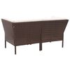 vidaXL 6 Piece Garden Lounge Set with Cushions Poly Rattan Brown