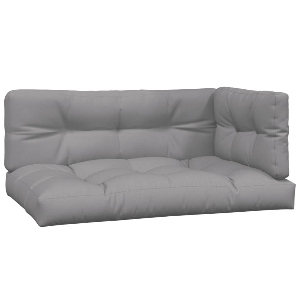vidaXL Pallet Cushions 3 pcs Grey Fabric