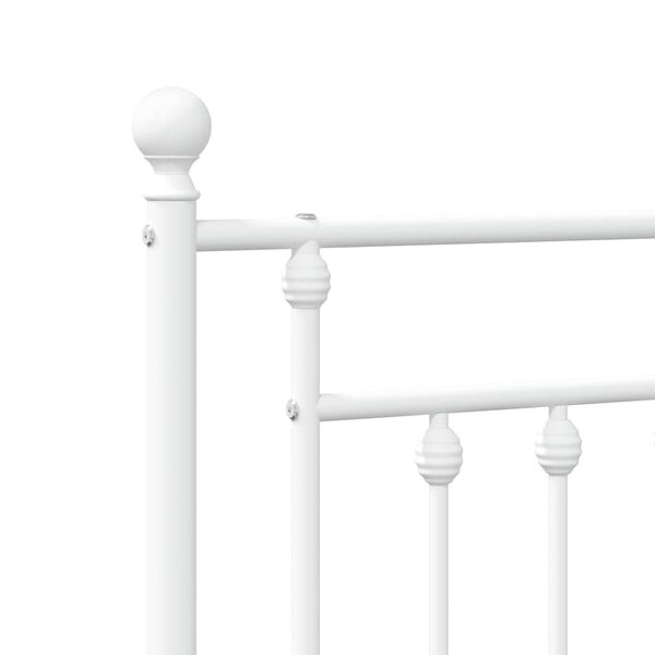 vidaXL Metal Bed Frame without Mattress with Headboard White 193x203cm