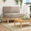 vidaXL Sofa Set with Cushion Taupe 120 x 92 x 69 cm Solid Acacia Wood