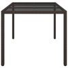vidaXL Garden Table 150x90x75 cm Tempered Glass and Poly Rattan Brown