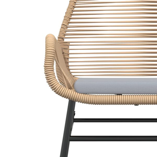 vidaXL Garden Chairs 2 pcs with Cushions Brown Poly Rattan