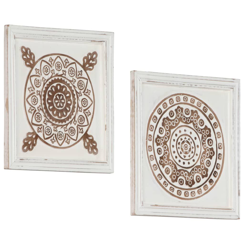 vidaXL Hand-Carved Wall Panels 2 pcs MDF 40x40x1.5 cm