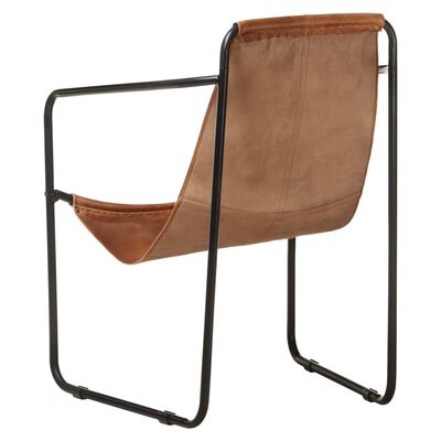 vidaXL Relaxing Armchair Brown Real Leather