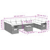 vidaXL 11 Piece Garden Sofa Set with Cushions Grey Poly Rattan