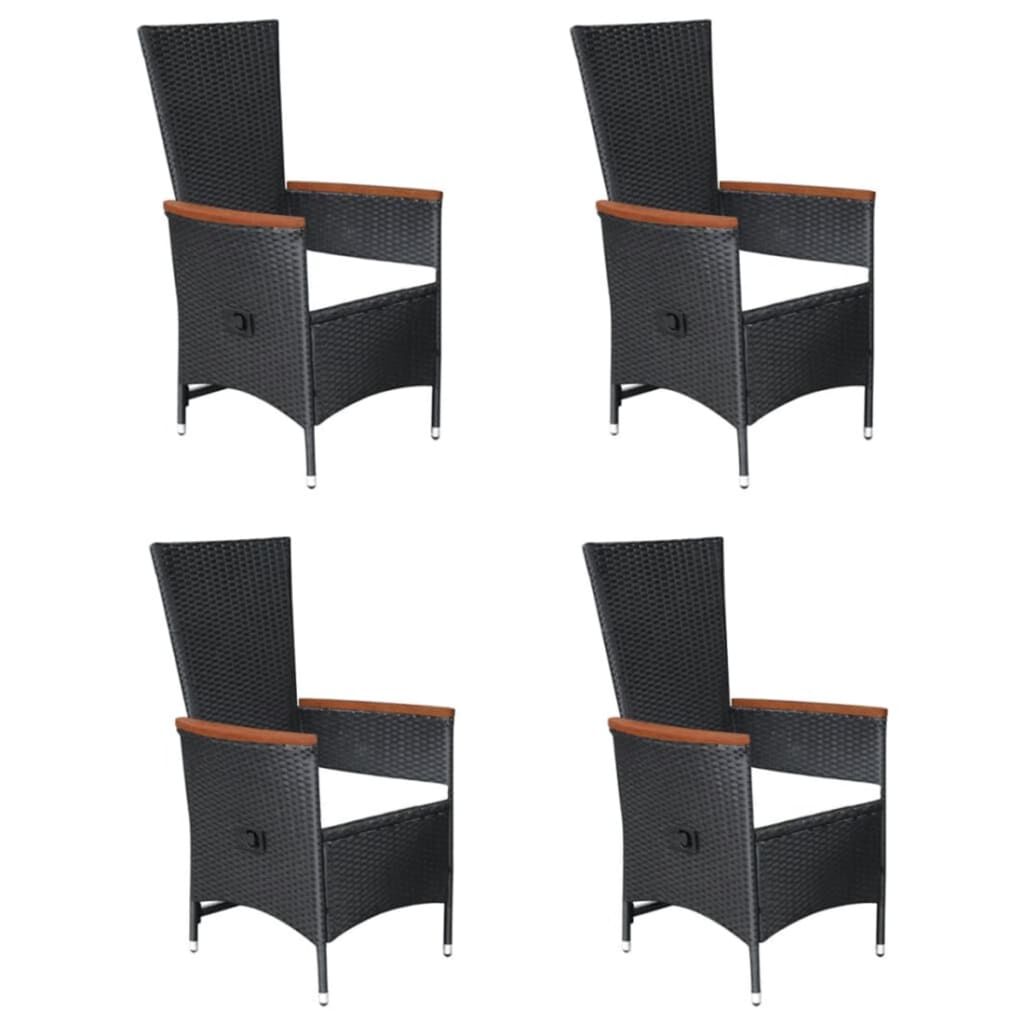 vidaXL 5 Piece Garden Dining Set Black