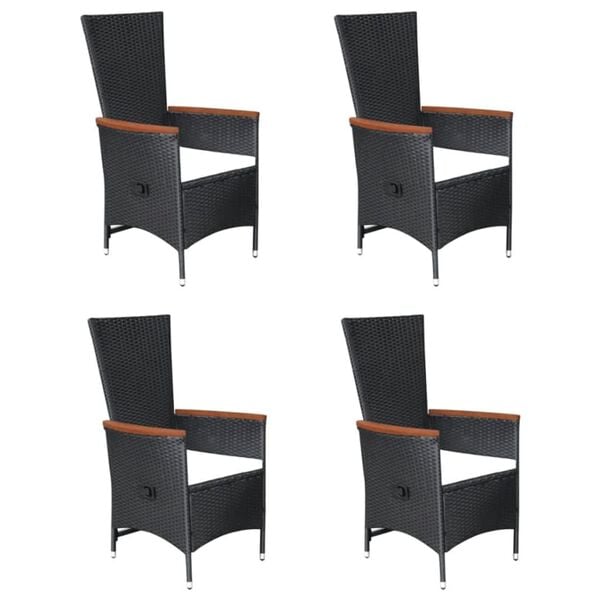 vidaXL 5 Piece Garden Dining Set Black