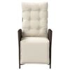 vidaXL 3 Piece Bistro Set with Cushions Brown Poly Rattan