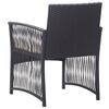 vidaXL Garden Armchairs with Cushions 2 pcs Black Poly Rattan