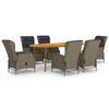 vidaXL 7 Piece Garden Dining Set Brown
