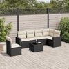 vidaXL 7 Piece Garden Sofa Set with Cushions Black Poly Rattan