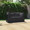vidaXL 2 Piece Garden Sofa Set with Cushions Poly Rattan Black
