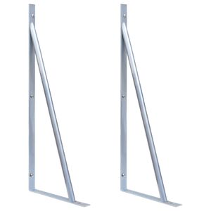 vidaXL Support Brackets for Fence Post 2 pcs Galvanised Steel