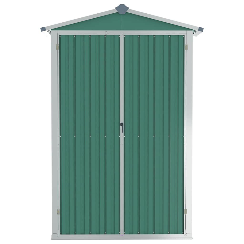 vidaXL Garden Shed Green 116x45x175 cm Galvanised Steel