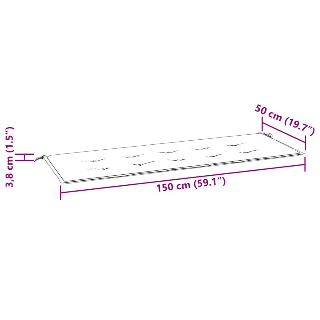 vidaXL Garden Bench Cushion Taupe 150x50x4 cm Oxford Fabric