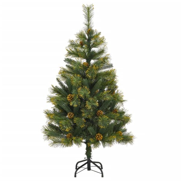 vidaXL Artificial Hinged Christmas Tree with Cones 120 cm