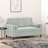 vidaXL 2-Seater Sofa with Throw Pillows Light Grey 120 cm Velvet