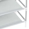 vidaXL Shoe Rack with 4 Shelves Metal and Non-woven Fabric Silver
