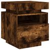 vidaXL Bedside Cabinet with LED Lights Smoked Oak 40x39x48.5 cm
