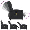 vidaXL Massage Recliner Chair Black Real Leather
