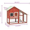 vidaXL Rabbit Hutch Red and White 140x63x120 cm Solid Firwood