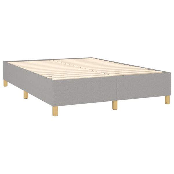 vidaXL Bed Frame without Mattress Light Grey Queen Fabric (US Only)