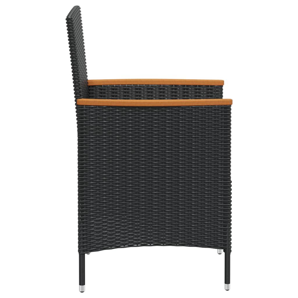 vidaXL 7 Piece Outdoor Dining Set with Cushions Poly Rattan