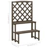 vidaXL Plant Stand with Trellis Grey 70x42x115 cm Solid Fir Wood