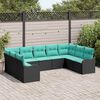 vidaXL Garden Sofa Set 9 pcs Black Poly Rattan