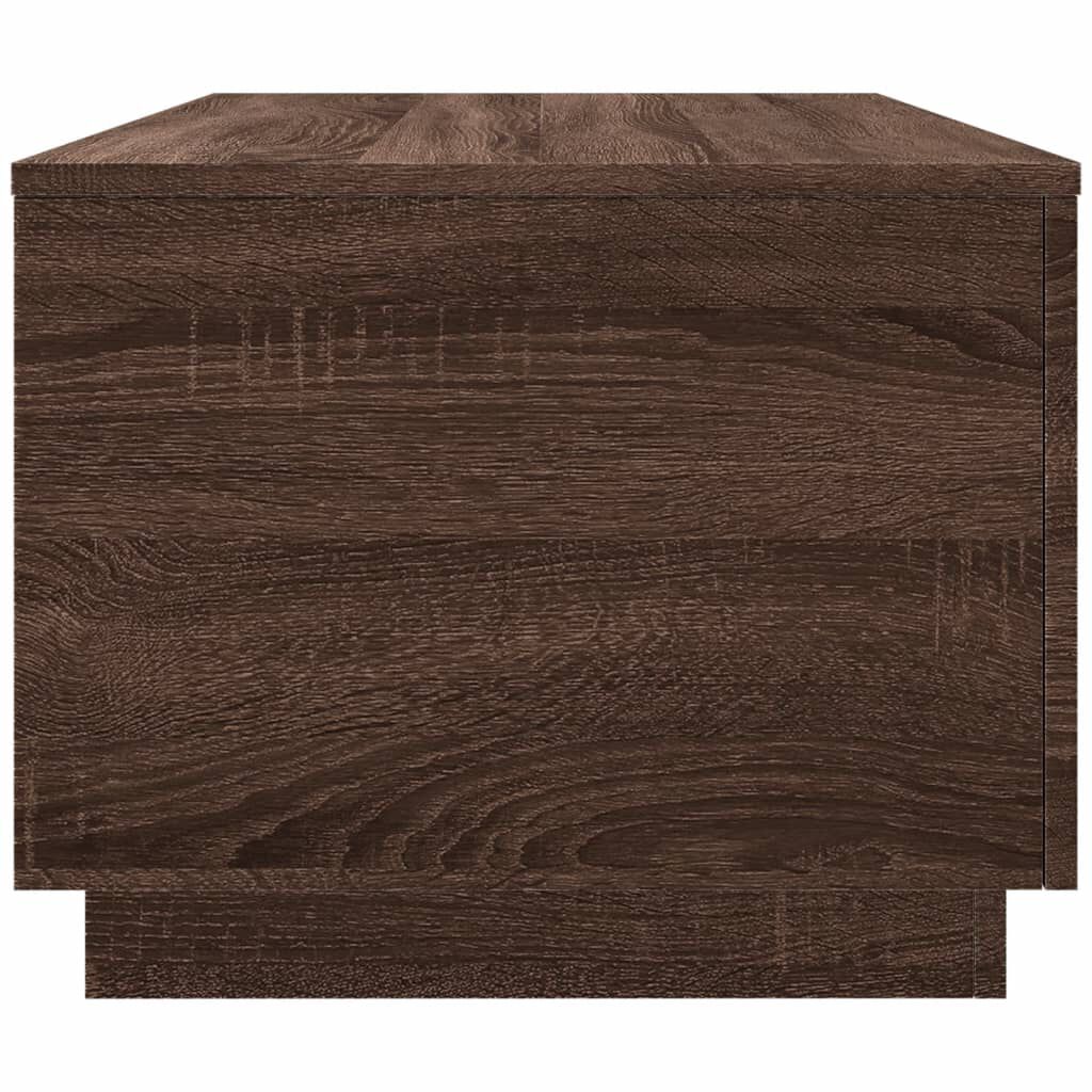vidaXL Coffee Table with LED Lights Brown Oak 90x50x40 cm