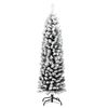 vidaXL Slim Artificial Christmas Tree with Flocked Snow Green 150 cm PVC
