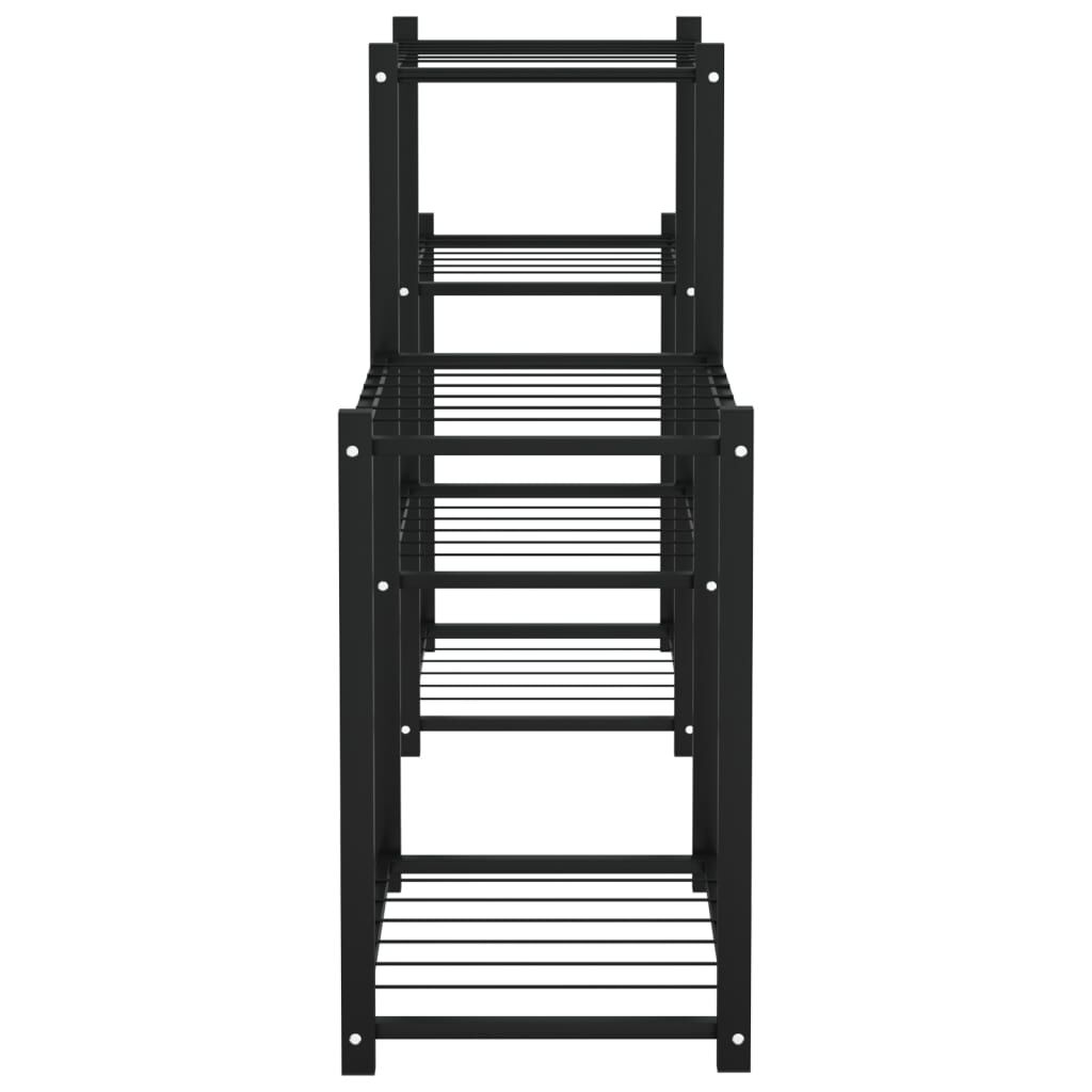 vidaXL Flower Stand 83x25x60 cm Black Iron