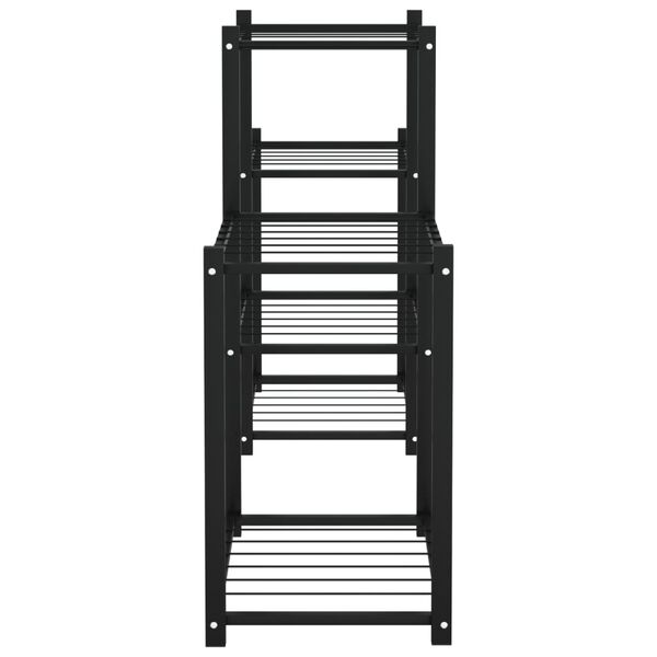vidaXL Flower Stand 83x25x60 cm Black Iron