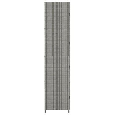 vidaXL Garden Storage Cabinet Grey 59x40x180 cm Poly Rattan
