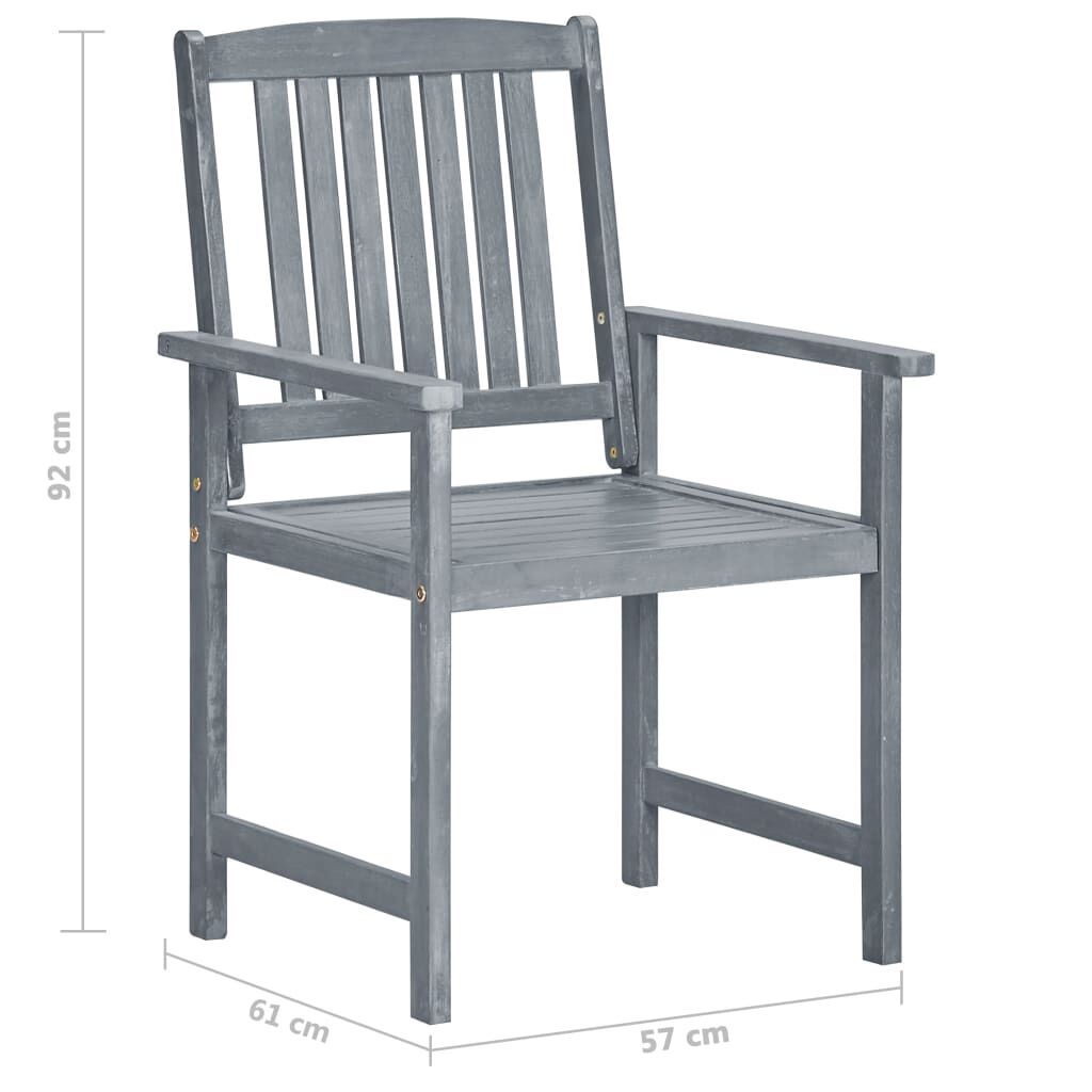 vidaXL Garden Chairs with Cushions 6 pcs Solid Acacia Wood Grey