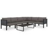vidaXL Right Corner Sofa with Cushion Anthracite Poly Rattan